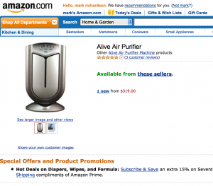 Alive Air Purifier on Amazon.com